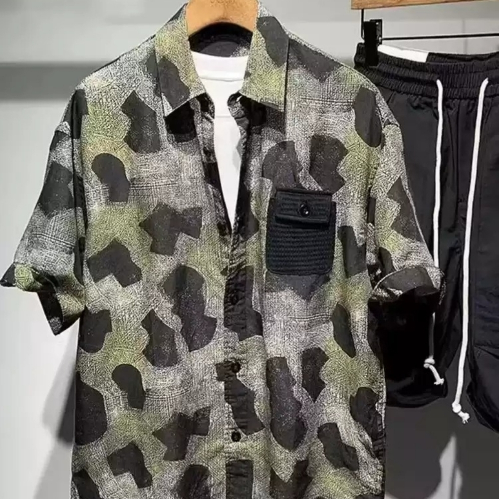 Camouflage Print Casual Shirt